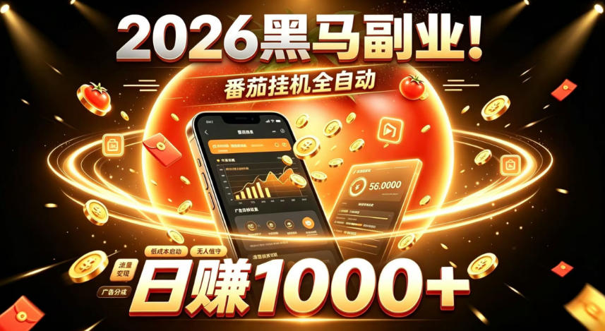 2026黑马副业！番茄挂G全自动日入1000+，操作最简单、门槛最低的线上轻资产项目【揭秘】-泱泱学习社