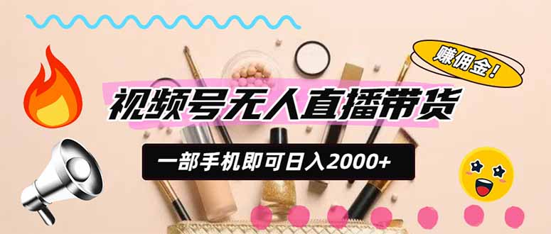 视频号带货,一天2000+,一部手机即可开展的完美副业,无需投资-泱泱学习社