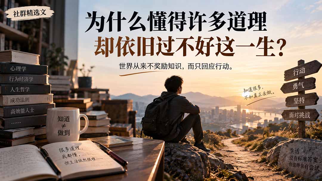 社群精选文：为什么懂得许多道理却依旧过不好这一生？-泱泱学习社