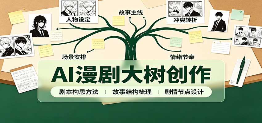 AI漫剧大树创作:剧本构思课程讲解,软件插件配置,配套工具资料完整梳理-泱泱学习社