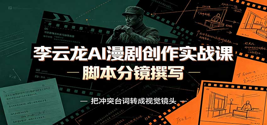 李云龙AI漫剧创作实战课:角色人设还原,脚本分镜撰写,AI漫剧成片完整制作教学-泱泱学习社