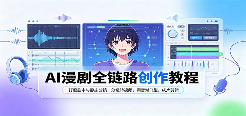 AI漫剧全链路创作教程:打磨剧本与静态分镜,分镜转视频,调音对口型,成片剪辑-泱泱学习社