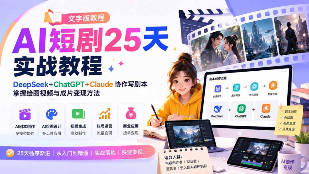 AI短剧25天实战教程(文字版教程-泱泱学习社