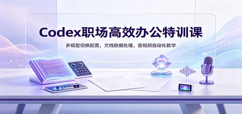 Codex职场高效办公特训课：多模型切换配置，文档数据处理，音视频自动化教学-泱泱学习社