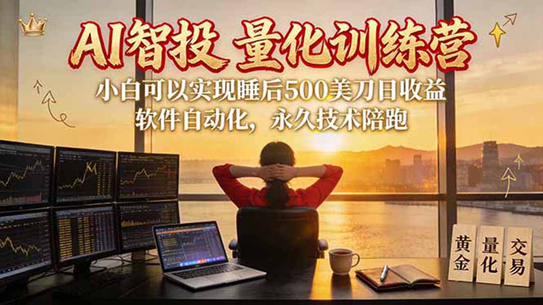 AI智投EA量化训练营【第三期】，多策略智投+防爆技术+趋势分析 ，轻松上手，矩阵放大，长期稳定。-泱泱学习社