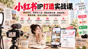 小红书ip打造实战课,商业定位、差异化人设、爆款选题文案、拍摄剪辑、搜索流量、安全公转私一站式落地教学-泱泱学习社