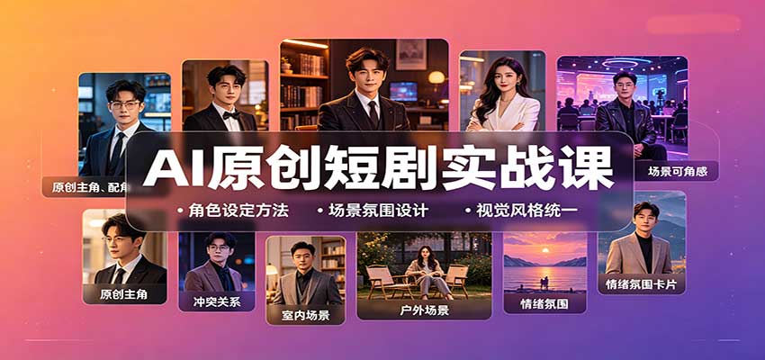 AI原创短剧实战课：从零搭建短剧创作全流程，批量产出可上线剧本-泱泱学习社