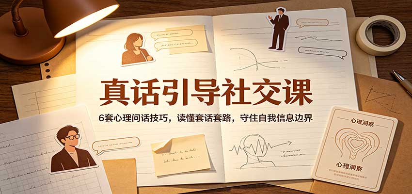 真话引导社交课：6套心理问话技巧，读懂套话套路，守住自我信息边界-泱泱学习社