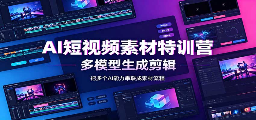 AI短视频素材特训营:Codex本地部署实操,多模型生成剪辑,爆量素材挖掘教学-泱泱学习社