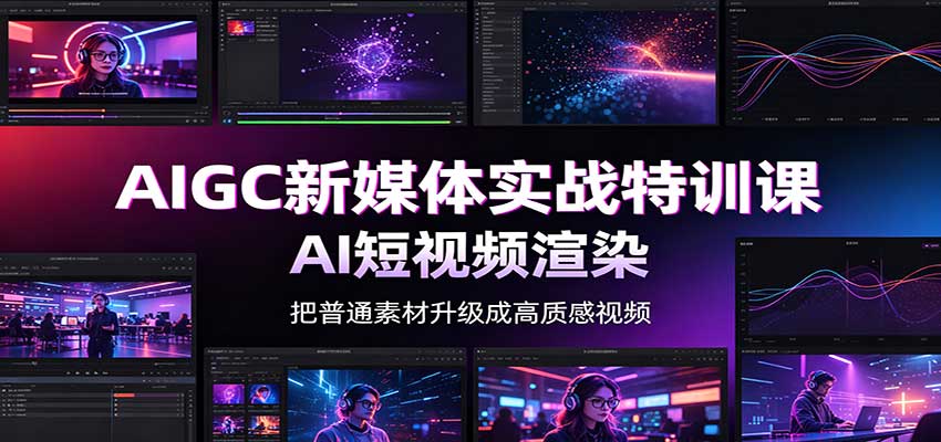 AIGC新媒体实战特训课:工具入门实操,AI短视频渲染,数字人商业视频制作-泱泱学习社