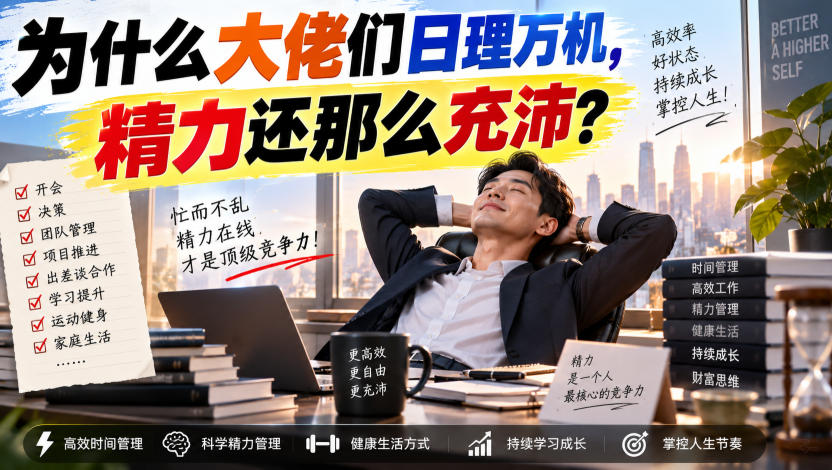 付费文章：为什么大佬们日理万机，精力还那么充沛？-泱泱学习社