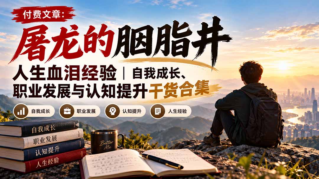 付费文章：屠龙的胭脂井人生血泪经验｜自我成长、职业发展与认知提升干货合集-泱泱学习社
