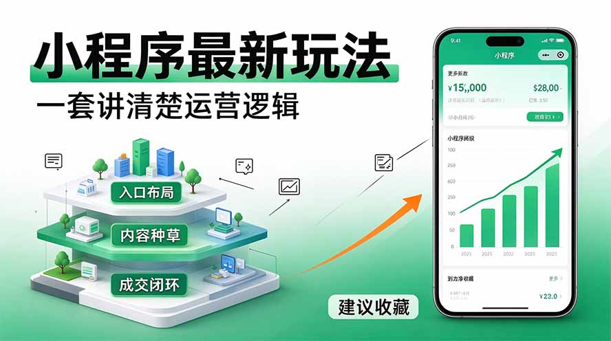 微信小程序最新玩法   四种收益来源，单日收入400+-泱泱学习社