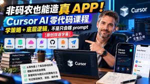 非码农也能造真 APP！Cursor AI 零代码课程：学策略 + 底层逻辑，不是只会瞎 prompt【原创双语字幕】-泱泱学习社
