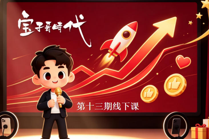 宝子哥抖音直播第13期VIP线下课9月5-6日,26年最值得看的直播课程,快速突破直播间流量瓶颈,打造高效起号闭环-泱泱学习社
