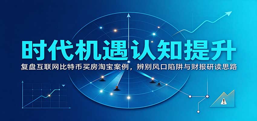 时代机遇认知提升：复盘互联网比特币买房淘宝案例，辨别风口陷阱与财报研读思路-泱泱学习社