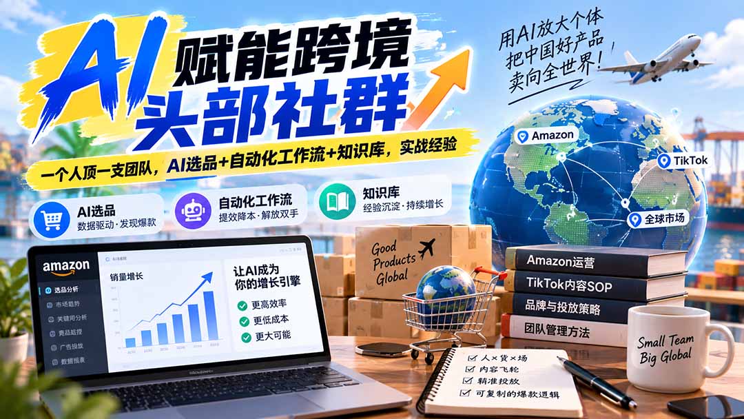AI赋能跨境头部社群-更新1023:一个人顶一支团队,AI选品+自动化工作流+知识库,实战经验-泱泱学习社