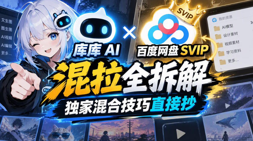 库库AI×百度网盘SVIP混拉全拆解，独家混合技巧直接抄-泱泱学习社