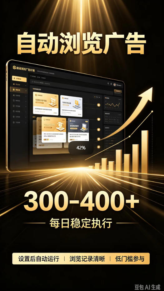 自动浏览广告计划,0门槛副业,日入300-400,躺賺稳定风口项目,无需人工操作,解放双手【揭秘】-泱泱学习社