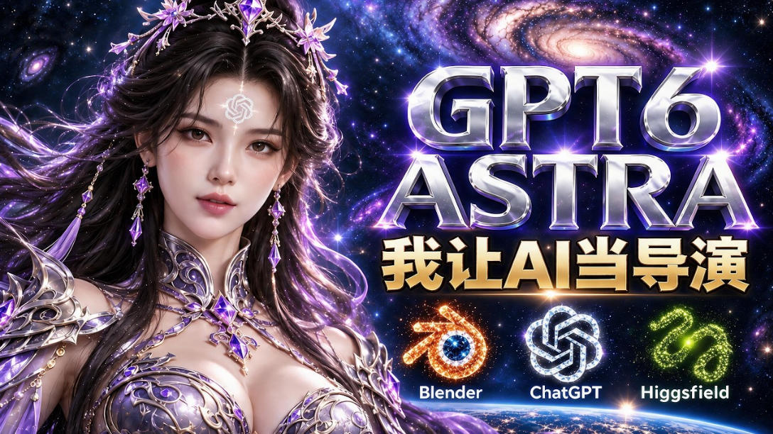让GPT-6 Astra当导演!Higgsfield和Blender实战打造30秒玄幻精准运镜短片!-泱泱学习社