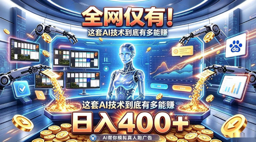 全网仅有!这套AI技术到底有多能賺,日入400+,无需人工干预,实现真正被动变现【揭秘】-泱泱学习社