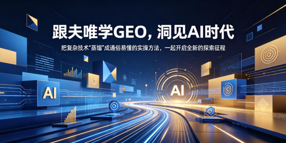 跟夫唯学GEO，洞见AI时代，把复杂技术“蒸馏”成通俗易懂的实操方法，一起开启全新的探索征程(更新26年10月)-泱泱学习社