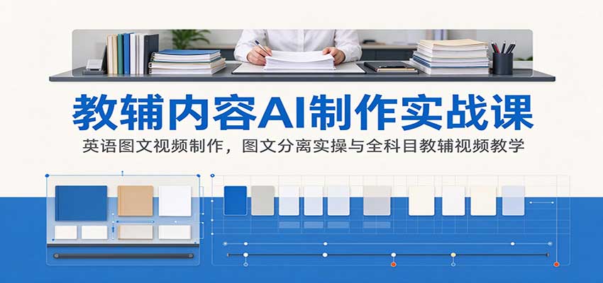 AI制作教辅内容实战课：英语图文视频制作，图文分离实操与全科目教辅视频教学-泱泱学习社