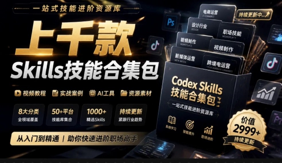 真值得收藏了，这次！上千款AI Skills技能直接被人打包好了，给AI工具备下了一整间技能商店-泱泱学习社