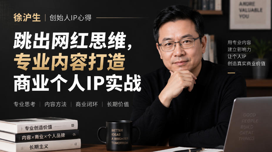 徐沪生创始人IP心得|跳出网红思维,专业内容打造商业个人IP实战【文档】-泱泱学习社