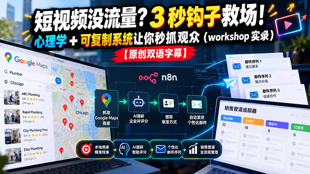 短视频没流量?3 秒钩子救场!心理学 + 可复制系统让你秒抓观众(workshop 实录-泱泱学习社