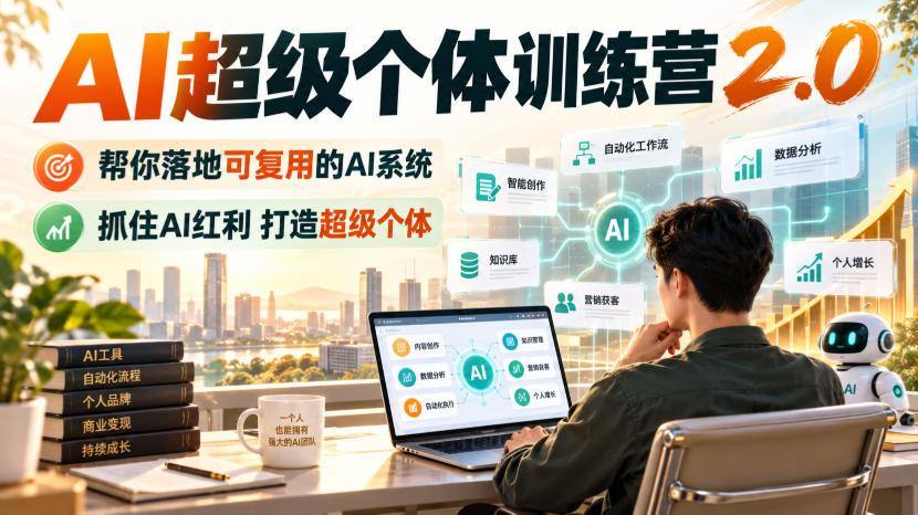 AI超级个体训练营2.0，帮你落地可复用的AI系统，抓住AI红利打造超级个体-泱泱学习社