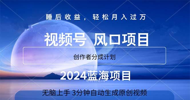 2024蓝海项目，3分钟自动生成视频，月入过万-泱泱学习社