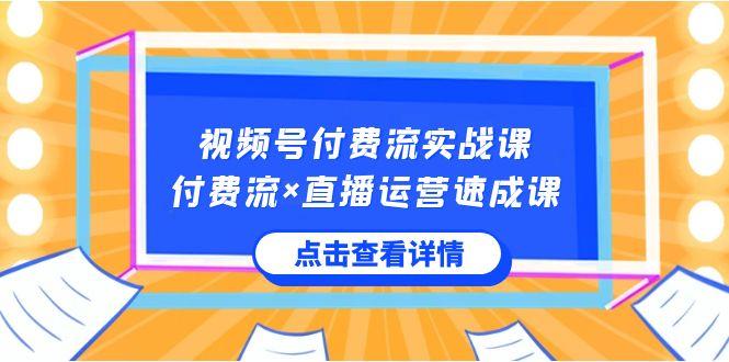 视频号付费流实战课，付费流×直播运营速成课，让你快速掌握视频号核心运营技能-泱泱学习社