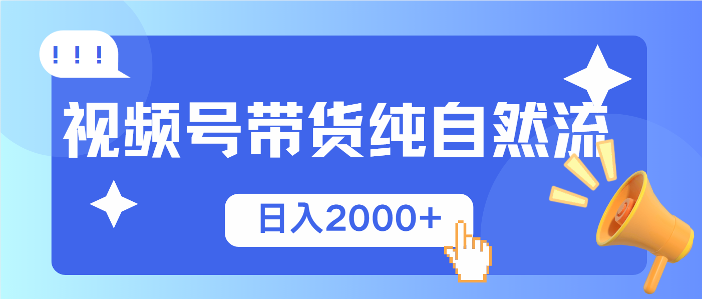 视频号带货，纯自然流，起号简单，爆率高轻松日入2000+-泱泱学习社