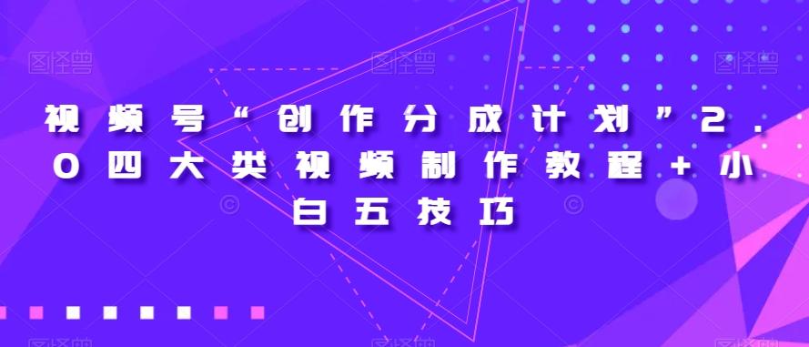 视频号“创作分成计划”2.0四大类视频制作教程+小白五技巧【揭秘】-泱泱学习社
