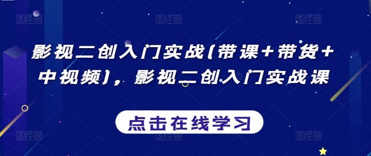 影视二创入门实战(带课+带货+中视频)，影视二创入门实战课-泱泱学习社