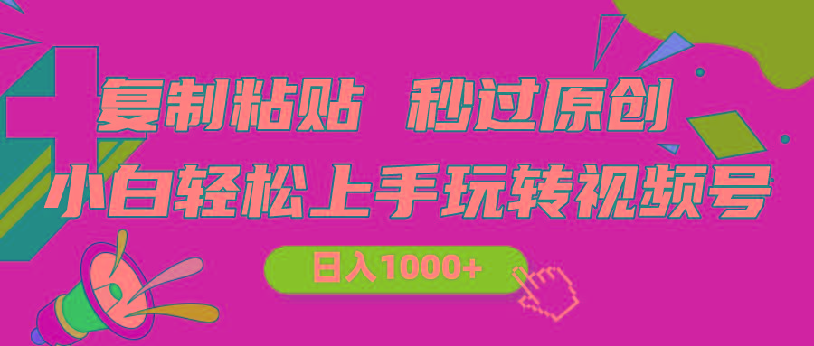 视频号新玩法 小白可上手 日入1000+-泱泱学习社