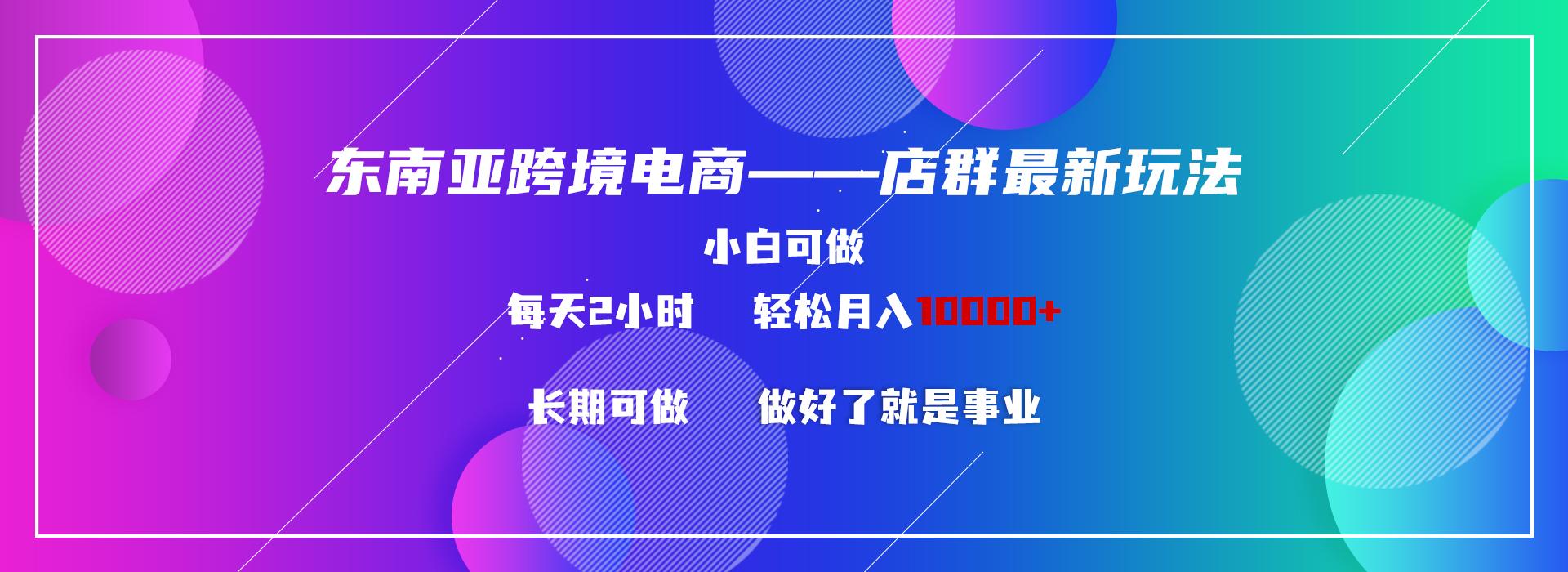 东南亚跨境电商店群新玩法2—小白每天两小时 轻松10000+-泱泱学习社
