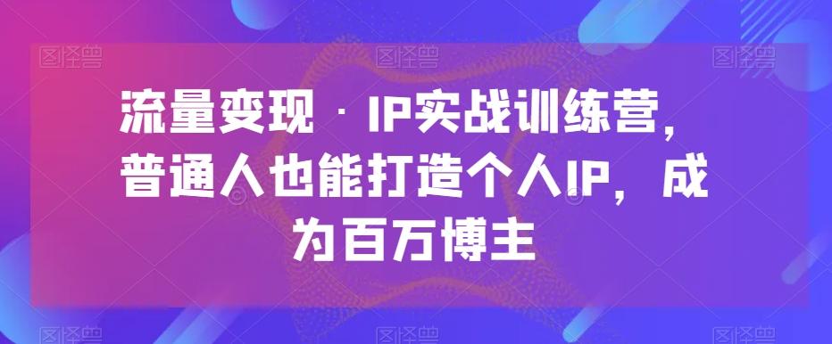 流量变现·IP实战训练营，普通人也能打造个人IP，成为百万博主-泱泱学习社