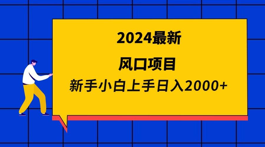 (9483期)2024最新风口项目 新手小白日入2000+-泱泱学习社
