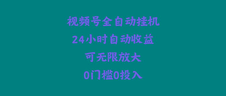 (10031期)视频号全自动挂机，24小时自动收益，可无限放大，0门槛0投入-泱泱学习社