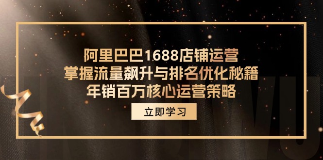 阿里巴巴1688店铺运营，掌握流量飙升与排名优化秘籍 年销百万核心运营策略-泱泱学习社