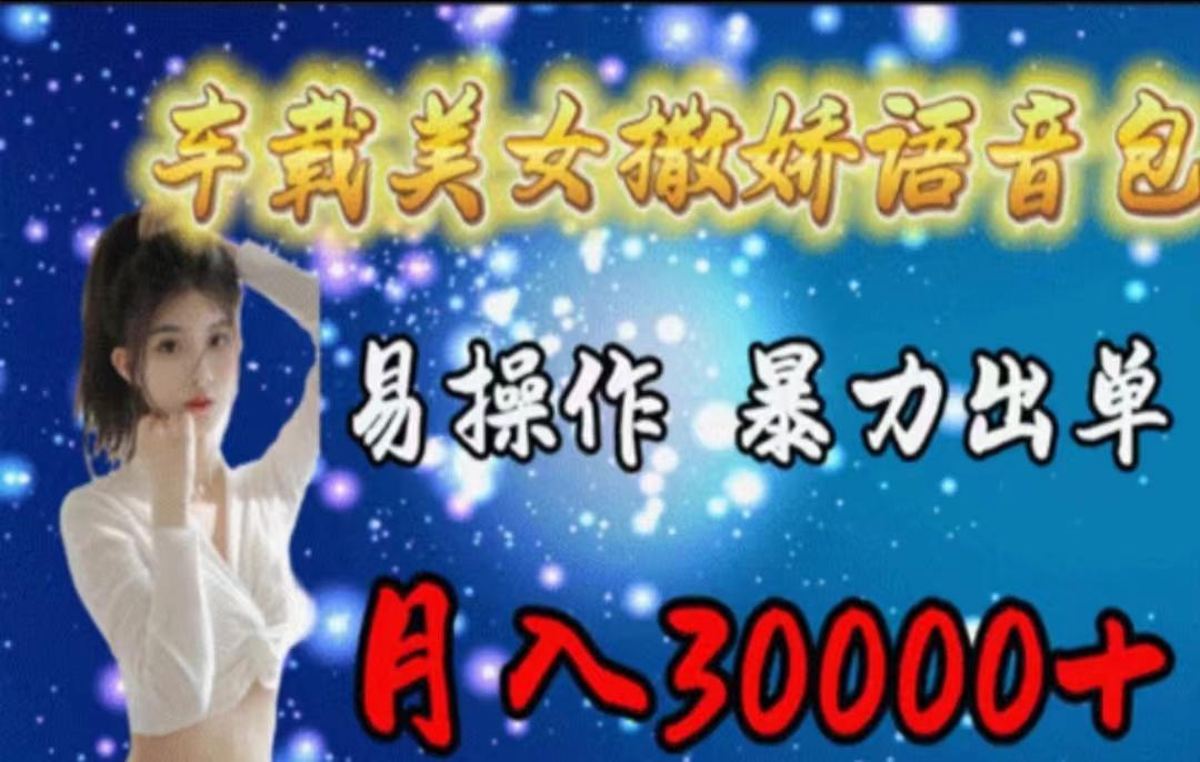 车载美女撒娇语音包，执行就出单，月入3000＋，小白看完课程就能马上实操-泱泱学习社