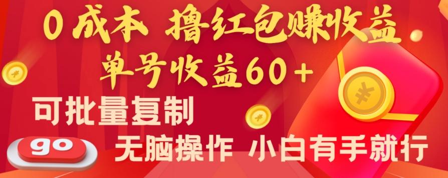 全新平台，0成本撸红包赚收益，单号收益60+，可批量复制，无脑操作，小白有手就行【揭秘】-泱泱学习社