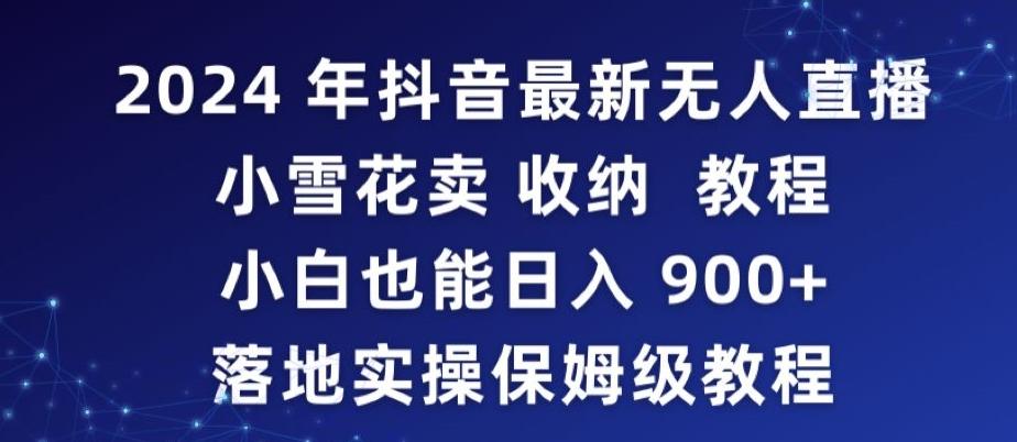 2024年抖音最新无人直播小雪花卖收纳教程，小白也能日入900+落地实操保姆级教程【揭秘】-泱泱学习社