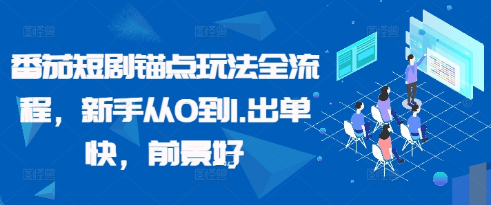 番茄短剧锚点玩法全流程，新手从0到1，出单快，前景好-泱泱学习社