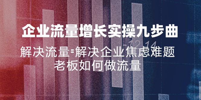 企业流量增长实战九步曲，解决流量=解决企业焦虑难题，老板如何做流量-泱泱学习社