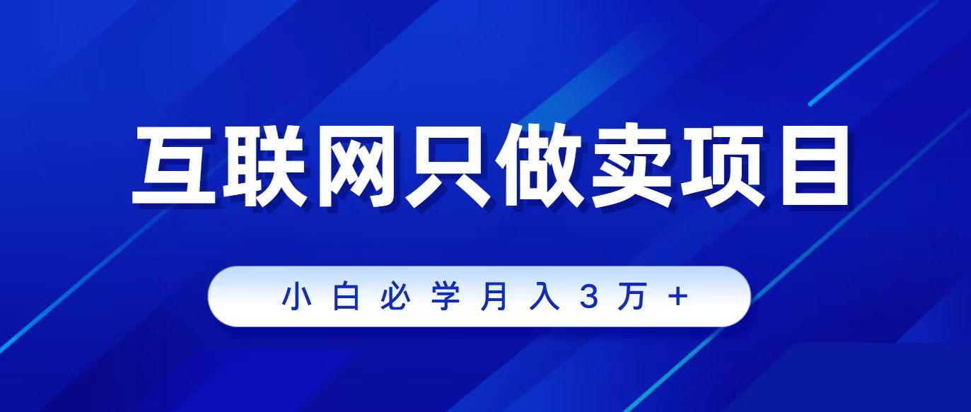 (9623期)互联网的尽头就是卖项目，被割过韭菜的兄弟们必看！轻松月入三万以上！-泱泱学习社