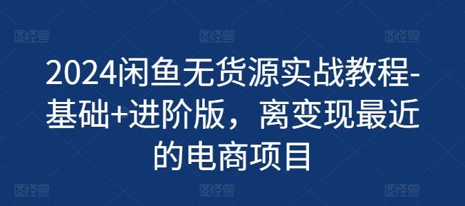 2024闲鱼无货源实战教程-基础+进阶版，离变现最近的电商项目-泱泱学习社
