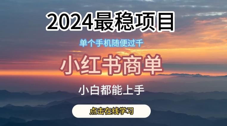 2024最稳蓝海项目，小红书商单项目，没有之一【揭秘】-泱泱学习社